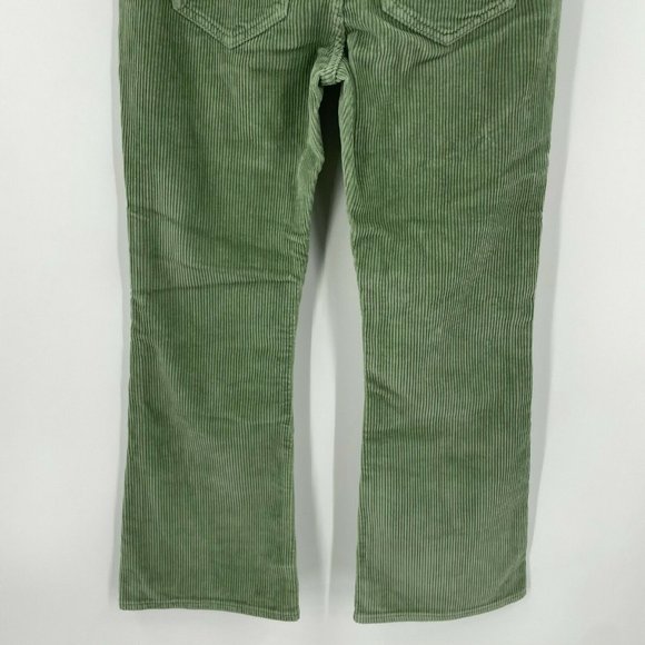 Anthropologie womens Elin the cords straight fit Green Cropped Leg pants - Picture 7 of 11